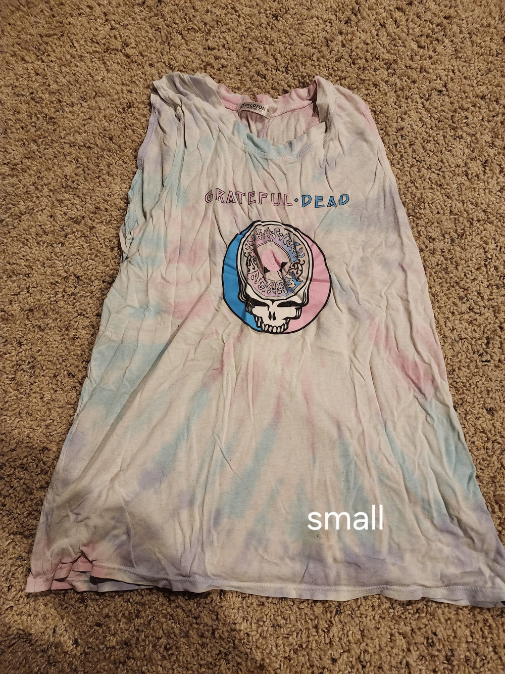 Grateful Dead Pastel Pink & Blue Tie-Dye Skull Tank